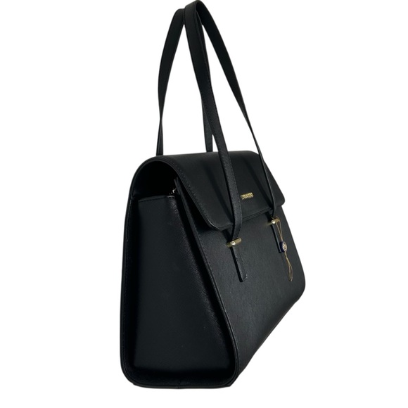 PUCCINI NWT Black Vegan Leather Shoulder Handbag - Picture 4 of 15